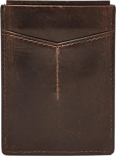 Vista 2 de Fossil Funda magnética minimalista de cuero para hombre con clip para dinero y bolsillo frontal