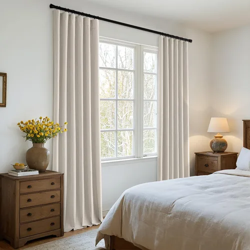 Vista 2 de MIULEE Cortinas 100% opacas de 63 pulgadas de largo, 2 paneles para dormitorio, cortina gruesa negra para oscurecer la habitación, pestaña trasera
