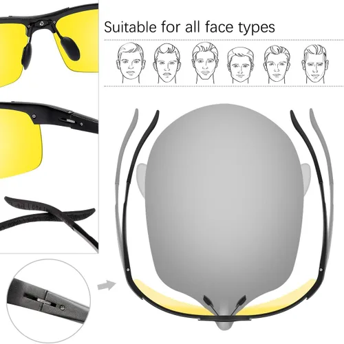 Vista 4 de YIMI Gafas de sol fotocrómicas polarizadas para hombre, para deportes al aire libre, conducción y ciclismo, antideslumbrante, UV400, gafas ligeras