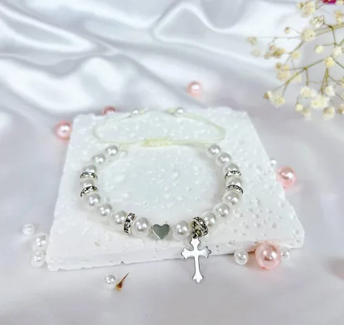 Vista 4 de Regalos de bautismo para niñas (bautismo, corazón blanco)
