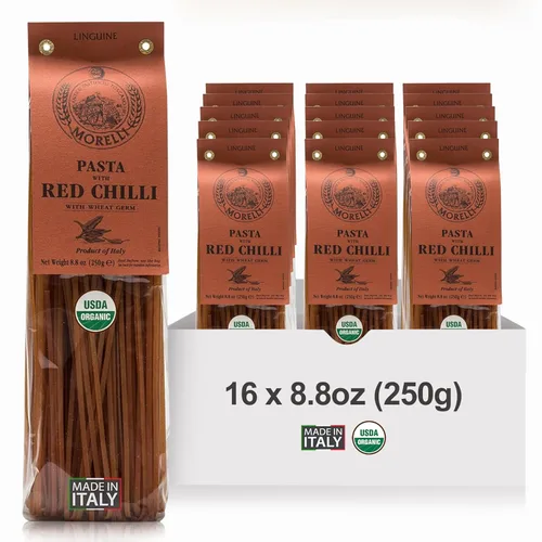 Vista 16 de Morelli Pasta italiana orgánica de ajo y albahaca Linguine - Pasta gourmet hecha a mano en pequeños lotes, sémola de trigo duro, Al Dente, pasta