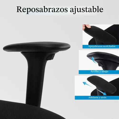 Vista 5 de YFO Silla de oficina grande y alta, 500 libras, silla ergonómica de malla