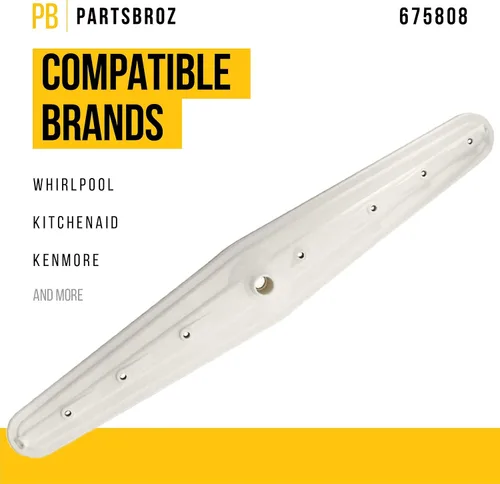 Vista 2 de PartsBroz Kit de brazo de pulverización medio 675808 – Compatible con lavavajillas Whirlpool Kenmore KitchenAid – Reemplaza 679719 AP3115182