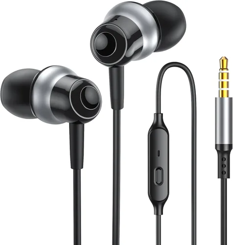Vista 8 de Auriculares con cable con micrófono, auriculares intrauditivos con cable con sonido estéreo, auriculares con cable de aislamiento de ruido