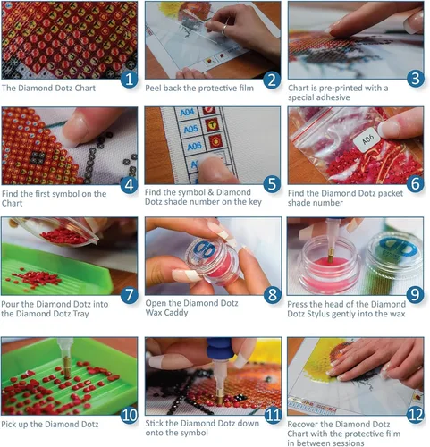 Vista 7 de DIAMOND DOTZ Kits de pintura de diamantes con patrón de ranura de cachemira para adultos, kits de arte de diamantes, un kit de manualidades creativo