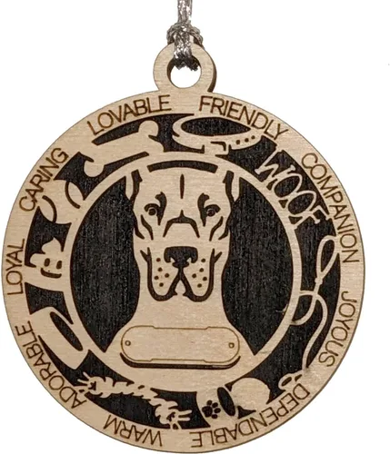 Vista 56 de Adorno de Navidad personalizado para perro Cavalier King Charles Spaniel, redondo de 3 pulgadas, madera cortada con láser de 2 capas, nombre y texto