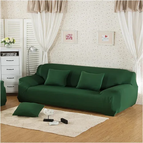 Vista 3 de Daesar Fundas elásticas para sofá, fundas impermeables de color liso, color beige y blanco (poliéster de 1 plaza)