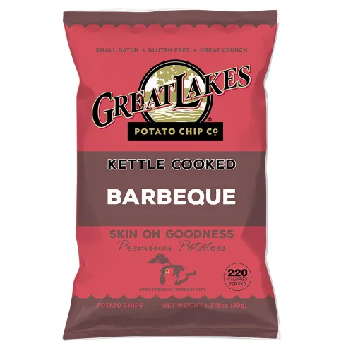 Vista 4 de Great Lakes Potato Chip Co. Barbacoa Hervidor de patatas fritas cocidas, caja individual tamaño aperitivo (paquete de 40, bolsas de 1.375 onzas)