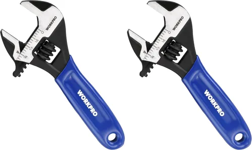 Vista 14 de WORKPRO Llave ajustable mini de 4 pulgadas, llave de mandíbula ancha de acero Cr-V con óxido negro para tuercas pequeñas, escalas métricas y SAE