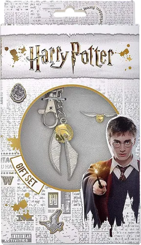 Vista 2 de Harry Potter Juego de llavero y insignia Golden Snitch, Plateado, talla única