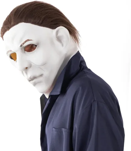 Vista 2 de nezababycos Máscara de Michael Myers de Halloween para adultos accesorios de disfraz de terror realista mata máscara para fiesta de trucos