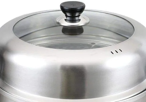 Vista 3 de YARNOW Tapas de sartén de acero inoxidable Cubierta de olla de metal Mango de tapa de olla de cocina grande para cocinar
