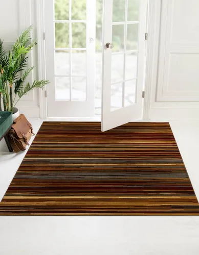 Vista 12 de Unique Loom Barista Collection - Alfombra Icatu (octágono de 6 pies 1 pulgada, beige/marrón)