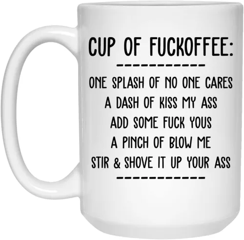 Vista 2 de Fuckoffee - Taza de café divertida, tazas divertidas, taza de café divertida, taza de cerámica apta para microondas y lavavajillas, ideas de regalo