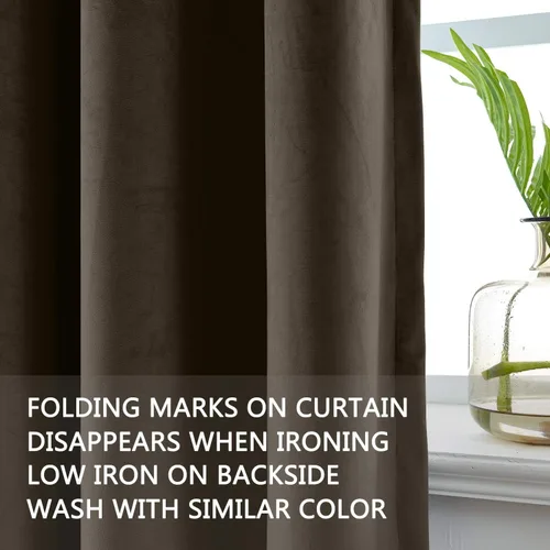 Vista 95 de cololeaf Panel de cortinas opacas de terciopelo con forro para cine en casa, cortina de ganchos planos para barra transversal o pista, 100 pulgadas