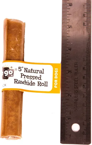 Vista 3 de GOGO Hueso de perro de cuero crudo prensado de 5" (160 unidades)