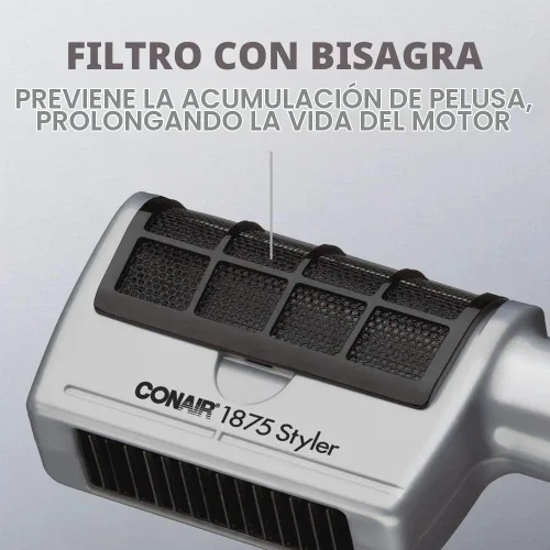 Vista 7 de Secador de pelo 3 en 1 Conair, secador de pelo de 1875W con 3 accesorios