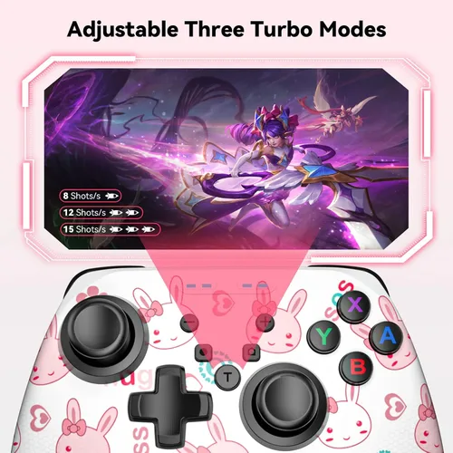 Vista 5 de Controlador inalámbrico para Nintendo SwitchLiteSwitch OLED, Gaming Pro Controller PC compatible con Wake-Up, Gamepad inalámbrico con giroscopio