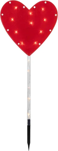 Vista 4 de Marcador de camino para el día de San Valentín, 4 unidades, diseño de corazón rojo, luces transparentes