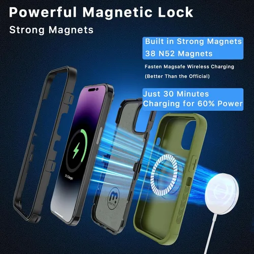 Vista 3 de MYBAT PRO Maverick Series - Funda para iPhone 15 Plus, protección militar resistente contra caídas, compatible con MagSafe, protector de pantalla