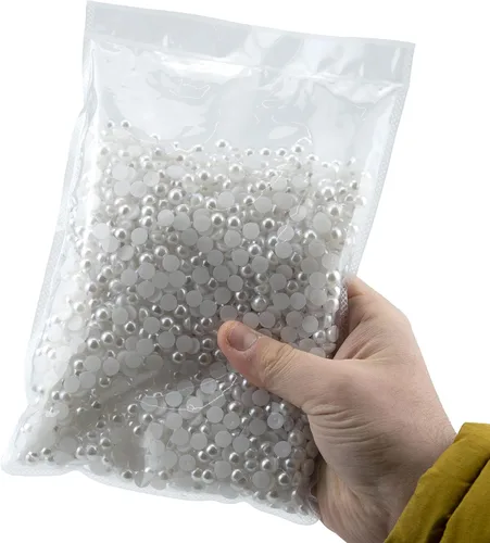 Vista 6 de 2000 piezas de perlas de 0.315 pulgadas para manualidades, perlas blancas de espalda plana, cabujón medio redondo, perlas de imitación de perlas