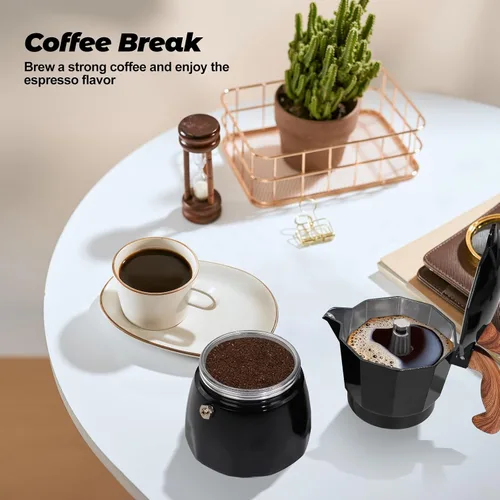Vista 134 de Cafetera clásica de aluminio para 3 tazas Azul