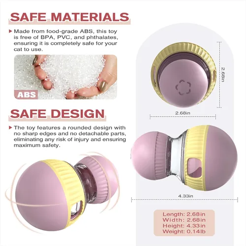 Vista 3 de TLKNG Juguete dispensador de golosinas para gatos, alimentador de rompecabezas y bola dispensadora de alimentos, juguetes de enriquecimiento