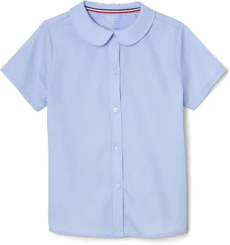 Vista 3 de French Toast Blusa de manga corta para niña con cuello Peter Pan Azul