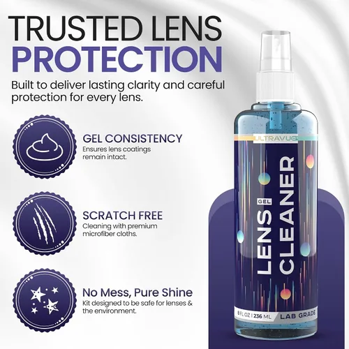 Vista 10 de Spray limpiador de lentes de gel para gafas, kit limpiador de lentes de varios tamaños