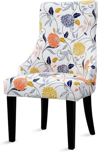 Vista 8 de Liykimt Juego de 1 funda elástica para silla lateral con respaldo de ala, funda decorativa para silla de comedor con brazo, lavable tapizada