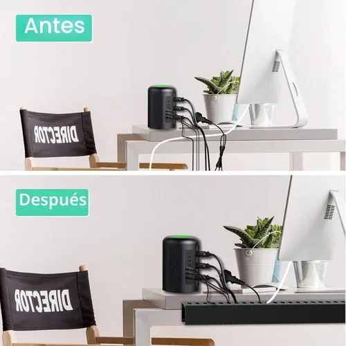 Vista 5 de ENONCI Paquete de 5 cubiertas de alambre de 77 pulgadas para colocar debajo Negro