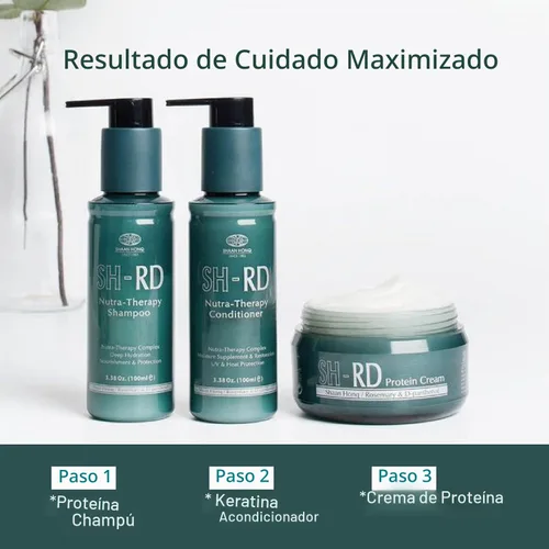 Vista 6 de SH-RD Nutra-Therapy Champú para cabello seco dañado Champú proteico que reduce las puntas abiertas Hidrata el cabello encrespado Adecuado