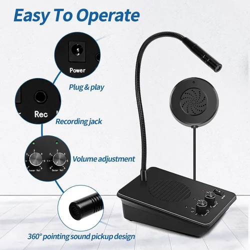 Vista 6 de Daytech Intercomunicador de ventana Conectar micrófono inalámbrico