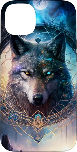 Vista 15 de Wolf Mystical Surreal Fantasy Funda para iPhone 17