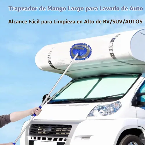 Vista 2 de Wontolf - Cepillo de lavado de coche de 62" con mango largo - Mopa de microfibra de chenilla, kit de limpieza, limpiaparabrisas, plumero, toallas