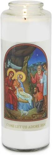 Vista 8 de Root Velas de oración de vidrio transparente Devocional de 7 días de oración, 1 unidad, ángel de la guarda