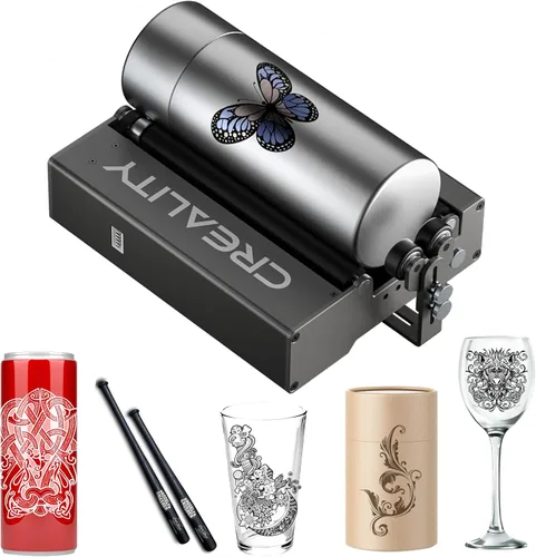 Vista 9 de Creality Kit de rodillos rotativos con elevadores para grabador láser Falcon A1, accesorios de grabado para grabar objetos cilíndricos, copa