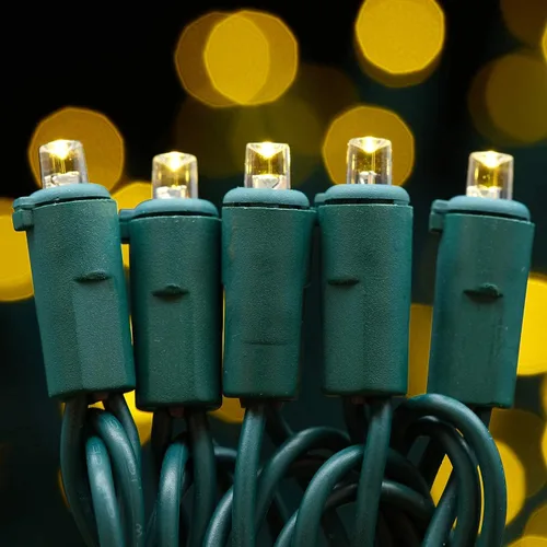Vista 7 de 200 unidades de luces navideñas LED de ángulo amplio blanco cálido, 66 pies de cable verde, juego de luces de cadena festivas UL certificadas