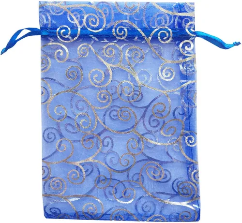Vista 9 de 100 piezas por paquete 5x7 Bolsas de regalo transparentes negras, tela de organza transparente, bolsas de malla transparentes con cordón