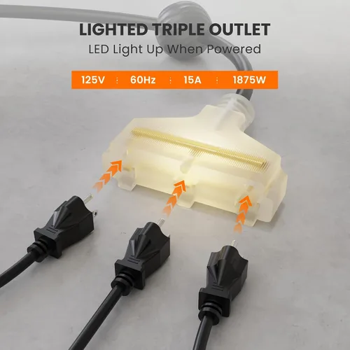 Vista 4 de Giraffe Tools Carrete de cable de extensión retráctil de 50 pies calibre 12