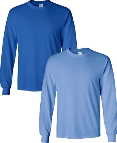Vista 104 de Gildan - Camiseta de algodón y de manga larga para hombre, modelo G2400 (1) verde irlandés + (1) negro