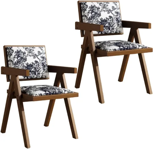 Vista 14 de YVYKFZD Juego de sillas de comedor de madera maciza, sillas de cocina sin brazos, silla de comedor tapizada con respaldo, sillón de terciopelo