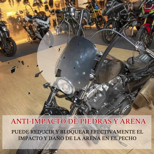 Vista 4 de Parabrisas para motocicleta, deflectores de viento, protector de visera con soporte universal para Ha-rley Dyna Iron 883 Softail Sportster 883