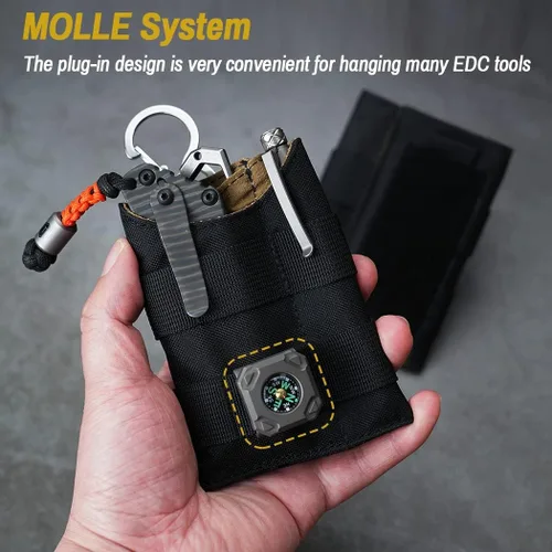 Vista 4 de VIPERADE VE9 EDC - Bolsa organizadora de bolsillo para herramientas, funda multiherramienta con área de parche para bricolaje, bolsa de bolsillo EDC