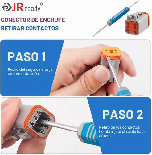 Vista 4 de JRready DRK-RT1B - Herramienta de extracción de pines Deutsch, herramienta de extracción de contacto/enchufe de pin/Wedgelock, adecuada