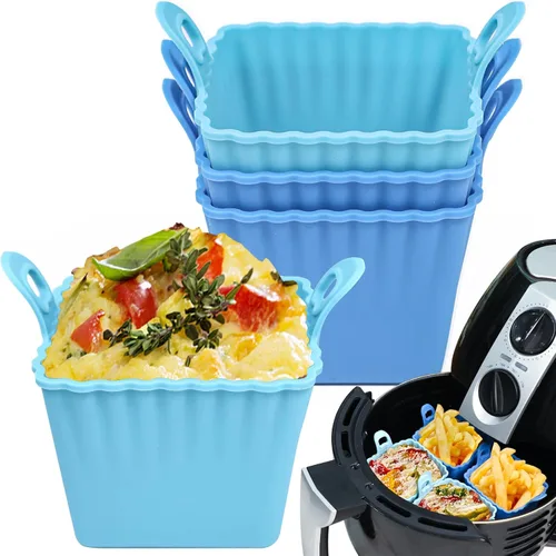 Vista 8 de Koluti Paquete de 12 tazas de silicona antiadherentes para magdalenas, moldes reutilizables para cupcakes con doble asa, libres de BPA, mini