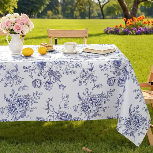 Vista 15 de Summe - Manteles para mesas rectangulares, 52 x 70 pulgadas, sin arrugas, lavable a máquina, de poliéster, floral, acuarela, flores silvestres