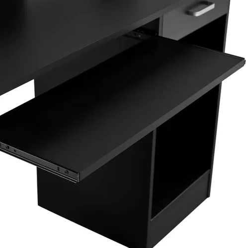 Vista 5 de Yaheetech Escritorio de Computadora de Madera para Casa y Oficina con Cajones y Bandeja Extraíble para Teclado, Escritorio de Estudio y Escritura