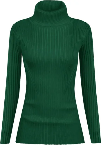 Vista 2 de v28 - Suéteres acanalados con cuello alto falso para mujer, diseño cálido de punto sexy, entallado y moderno sin botones