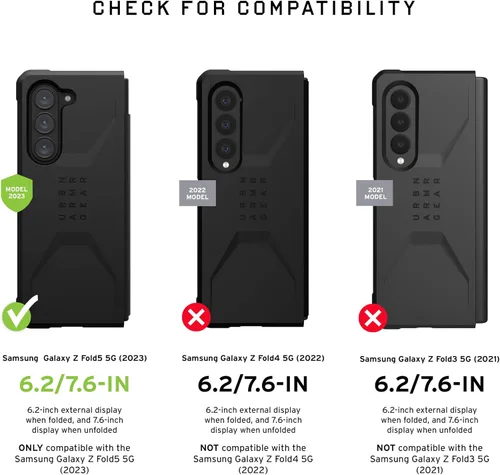 Vista 2 de URBAN ARMOR GEAR [Versión actualizada] Funda UAG para Samsung Galaxy Z Fold 5 2023 Plyo Pro Ash/Space Grey, resistente y antiamarilleamiento